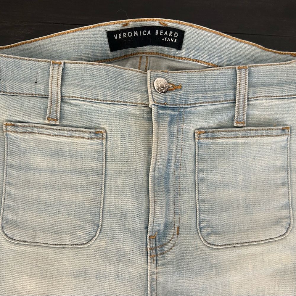 Veronica Beard Florence Flare High-rise,Light Wash Jeans